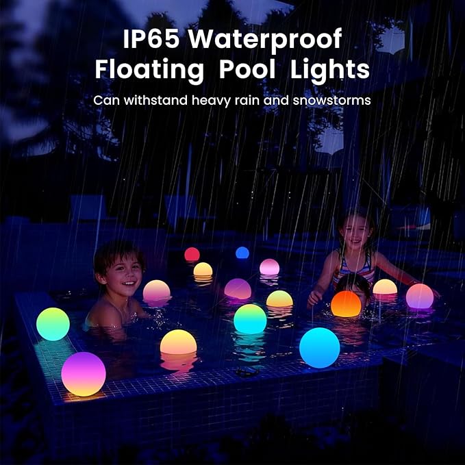 LOFTEK LED Ball Light, 3-inch Rechargeable Globe Lights, Color-Changing Ball Lamp with Remote, Waterproof Orb Light, Smart Sphere Night Light for Home Bedroom Pool Decor, Gift, 8 Pack