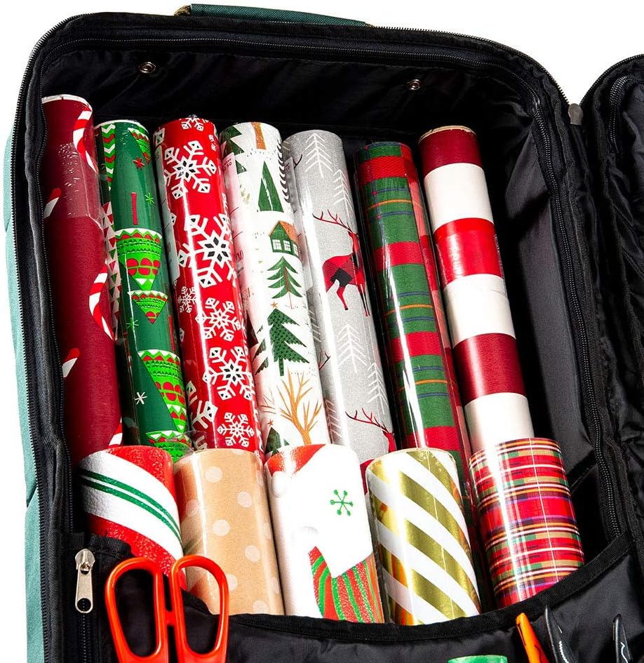 TreeKeeper Gift Bag Wrap & Craft Organizer - Holds 14 Rolls of 40-Inch Wrapping Paper & 6 XL Ribbons