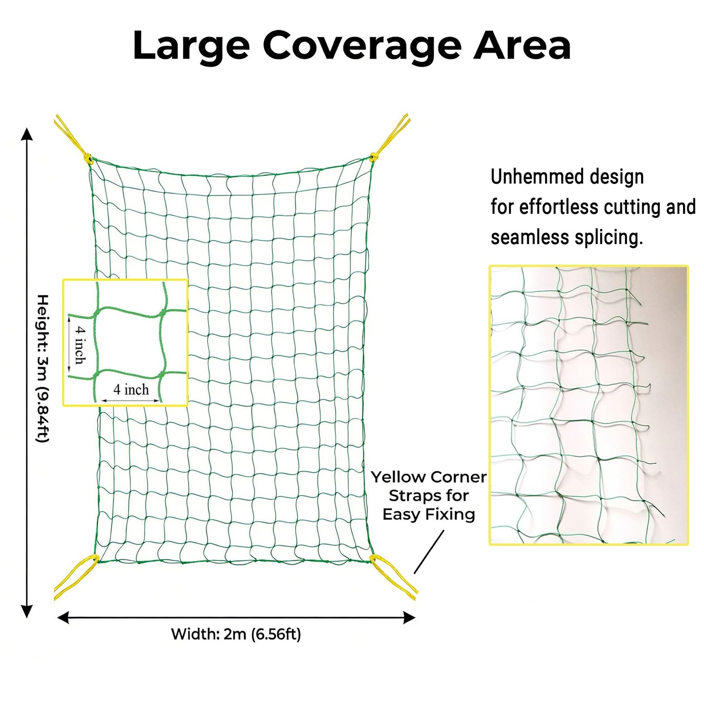 Trellis Netting for Climbing Plants - Heavy Duty Garden Trellis Netting for Cucumber, Vine, Fruits & Vegetables Tomato Plants Trellis Net, Climbing Vining Plants 10' x 7'Ft Green