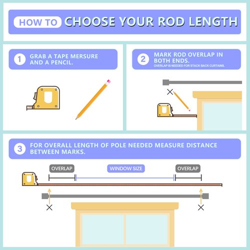 Byondeth Curtain Rods for Windows 16 to 48 or 60 Inches Max Adjustable Length 1 Inch Diameter Window Curtain Rod with Aluminium Finials, Black