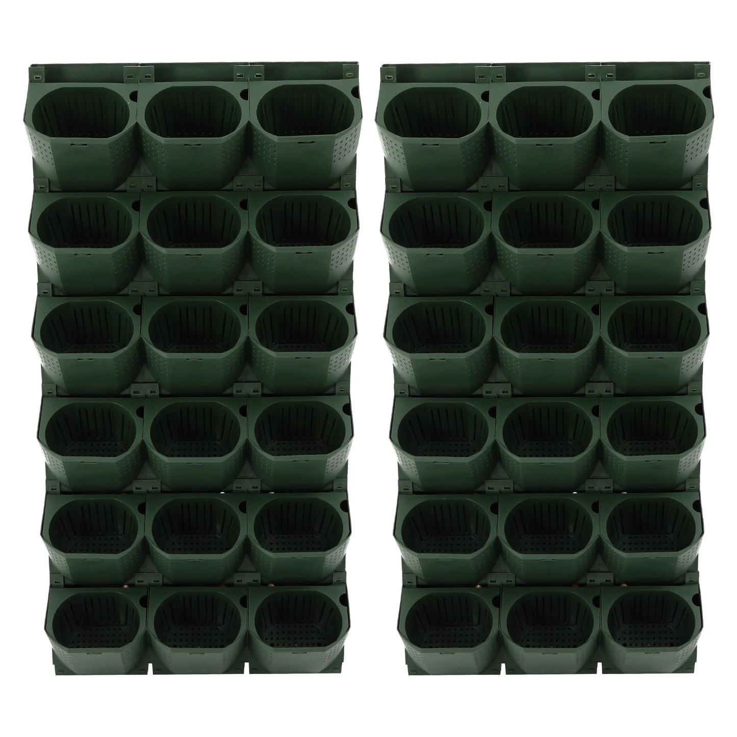 NEATOOM Wall Planter with 36 Pots, Wall-Mounted Indoor & Outdoor Flower Pot Holder, Vertical Garden Plastic Planter for Flowers, Vegetables, Grass (Army Green)