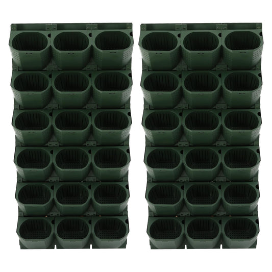 lxrnqcey Vertical Wall Planter, Wall-Mounted Flower Pot Holder with 36 Pots, Outdoor Wall Planter System, Hanging Vertical Wall-Plant for Yard Garden Balcony Home Decoration (Army Green)
