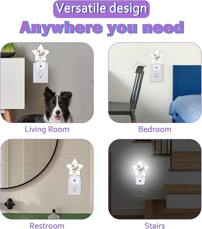 Night Lights Plug Into Wall Decorative,Cute Rabbit Nightlights for Kids Bedroom, Easter Egg Flowers Energy Efficient Dusk-to-Dawn Sensor Sleep Friendly Lamp for Nursery Bathroom