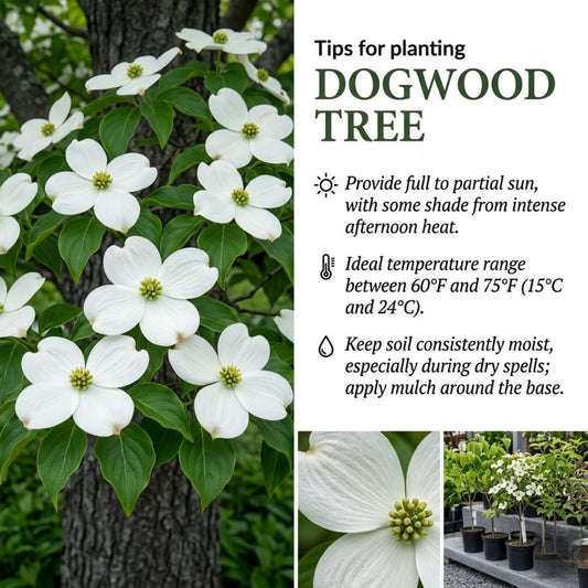 White Dogwood Tree Live Plant in Quart Pot, Flowering Dogwood Tree for Outdoor Garden, Ornamental Tree for Landscape, Yard or Garden Planting