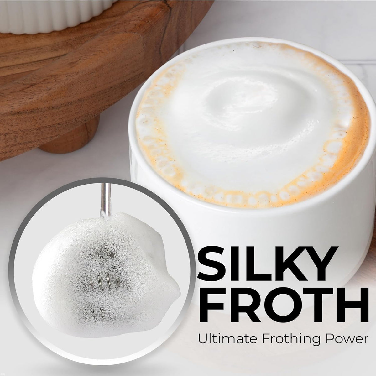 Zulay Kitchen Tornado Triple Whisk Milk Frother - Handheld Foam Maker for Coffee & Lattes - Includes 4 Duracell Batteries - Galaxy