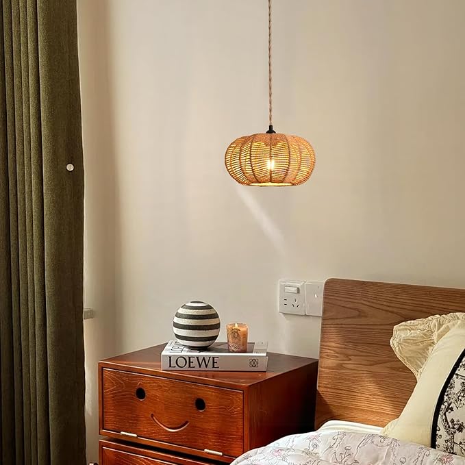 Industrial 15ft Pendant Light Cord -Plug in Hanging Light Fixture, 15FT Farmhouse Pendant Lamp Lights with Switch Cord for Kitchen Island Bedroom Living Room