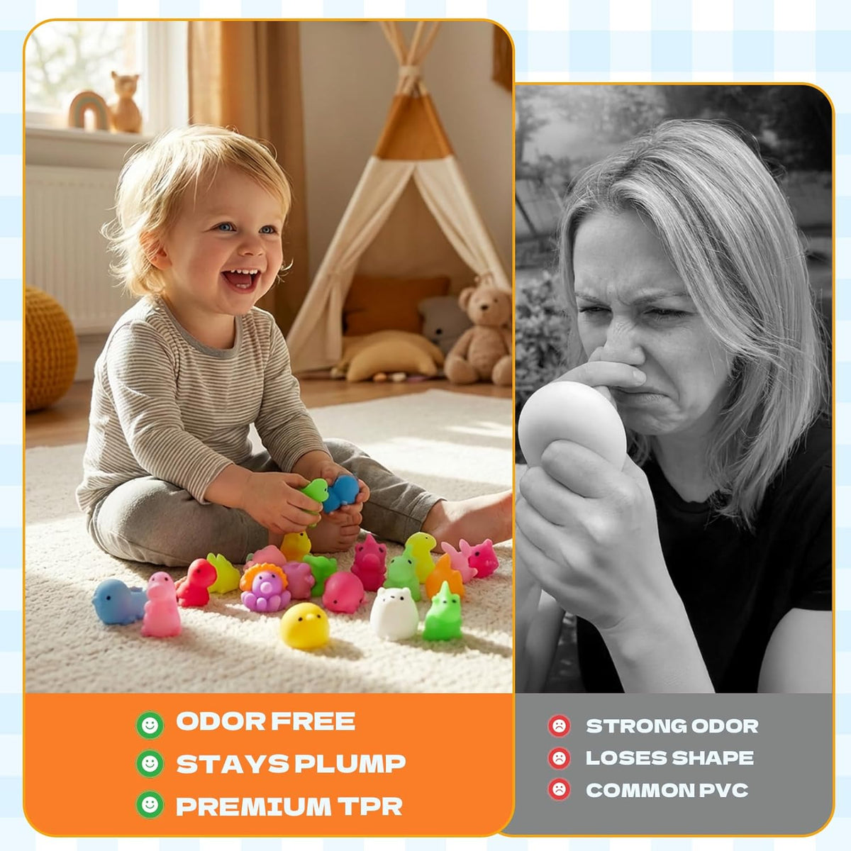 Mochi Squishy Fidget Toys by [Brand Name] - 110 Pack Soft Stress Relief & Ideal Party Favors