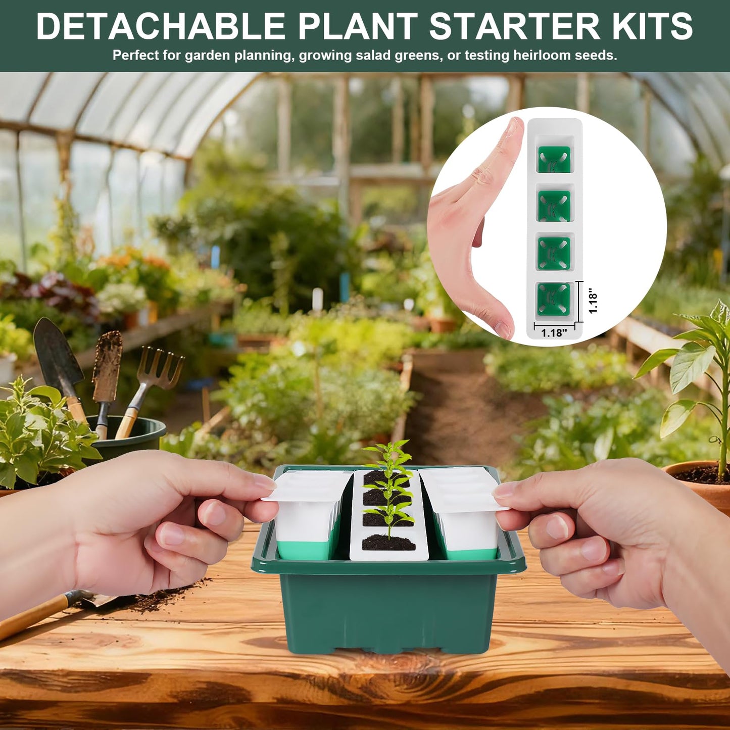 Sondiko Silicone Seed Starter Tray, 48 Cell Reusable Seed Starter Kit, Seedling Starter Trays with Humidity Dome, Mini Greenhouse Germination Kit, Perfect for Starting Vegetable, Flower & Herb Seeds