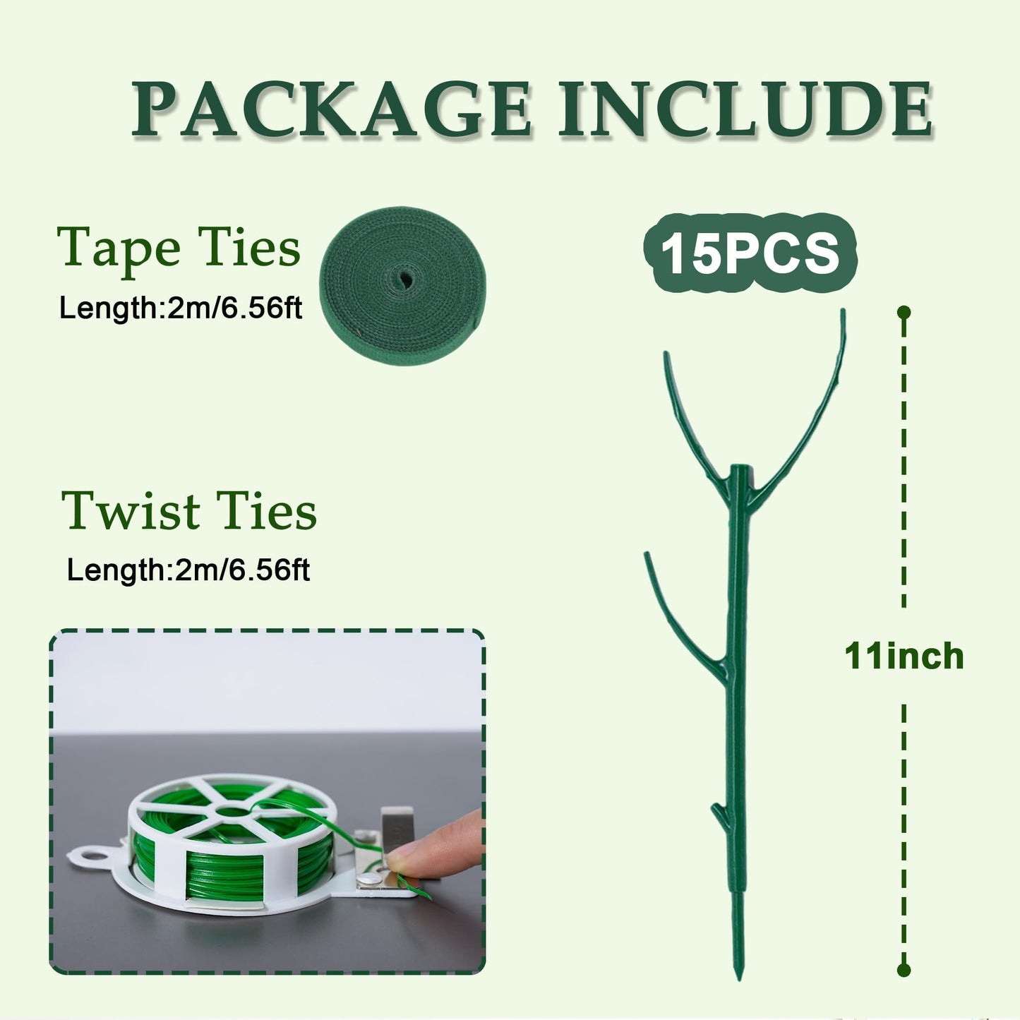 15 Pack Adjustable Plant Support Pole,Garden Stakes for Climing Plants Stem Support, Stackable Plant Accessories for Indoor Outdoor Potted Plants, Pothos, Vine, Flower Use