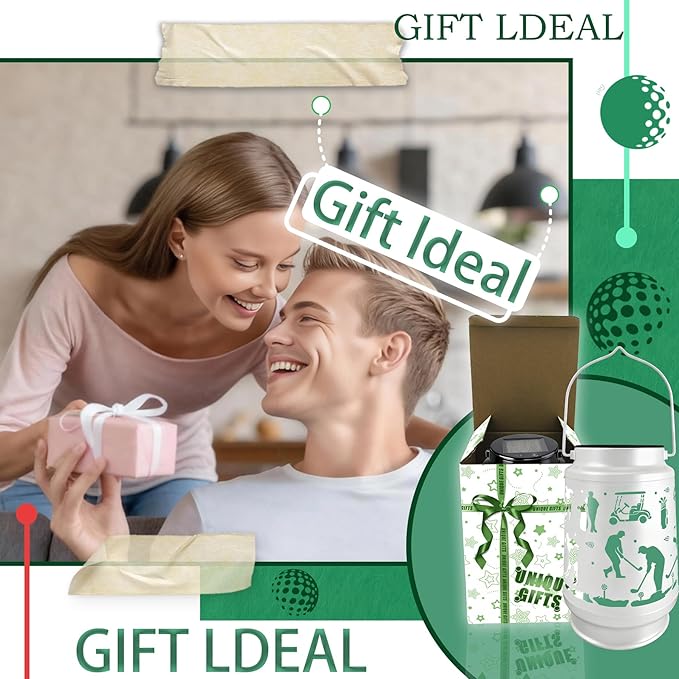 Golf Valentine's Day Gifts for Men Dad Grandpa Boyfriends Rechargeable Lantern Lamp Led Night Light Retirement Gifts for Christmas New Year Funny Unique Gift Who Love Golf