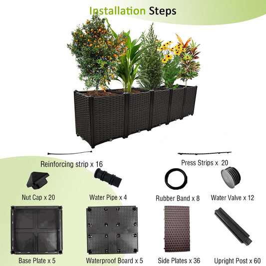TDDSS Large Planters for Outdoor Plants Rectangular Raised Garden Bed Elevated Planter Boxes Patio Balcony Deck for Planting Flowers, Vegetables, Tomatoes, and Herbs