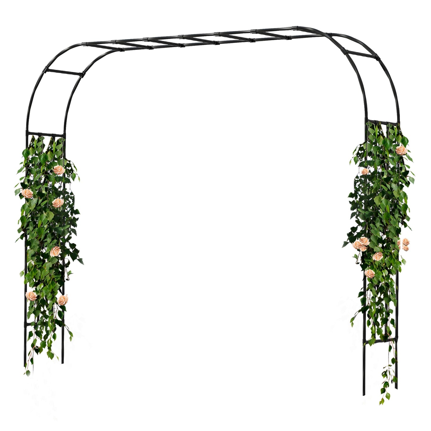 OnlyGarden Garden Arch Trellis, Trellis Arch for Climbing Plants Outdoor, 10.5 x 7.9FT Metal Full Garden Arbor, Trellises for Patio Lawn Backyard, Large Garden Archway Decoration Black 126" x 94.5in