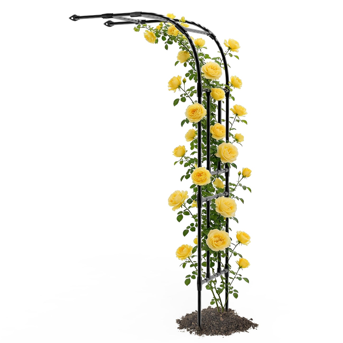 Trellume Half Garden Arch - Wall Trellis for Climbing Plants Outdoor, Metal Arch with Plastic-Coated Steel Pipe, Arbor Trellis for Lawn, Patio, Backyard Decorations, 47in(L)*94.5in(H)