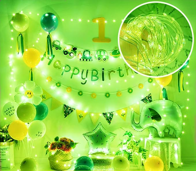 St. Patrick's Day Decor Green Fairy Lights Battery Operated 3 Speed Modes 7Ft 20 LED Mini Christmas Fairy Lights Battery Operated Fairy String Lights Waterproof Twinkle Firefly for Bedroom Tree