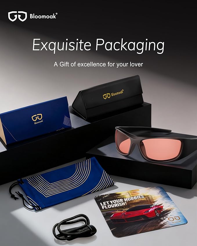 Bloomoak 99% Blue Light Blocking Glasses,Nighttime Sleep,Fully Wraparound Your Eyes with No Leaks for Side Glare/Dry Eyes