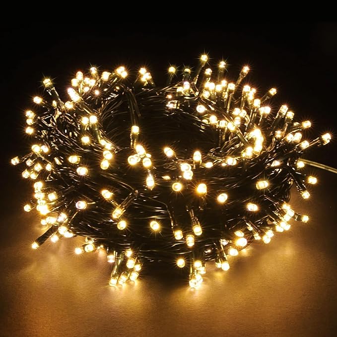 PMS 100-1000 LED Christmas Lights, Low Voltage Fairy String Lights with 8 Modes, Ideal for Xmax Tree, Garden, Home, Party, Halloween Festival Deco (Warm White, 300 LEDs)