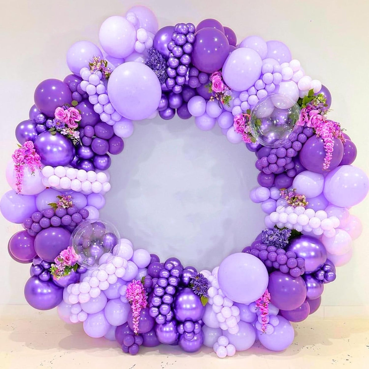 Skiennix Purple Balloon Kit - 120 Pcs in 5-18 Inch Sizes for Birthday, Wedding & Baby Shower Decor