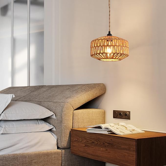 Industrial 15ft Pendant Light Cord -Plug in Hanging Light Fixture, 15FT Farmhouse Pendant Lamp Lights with Switch Cord for Kitchen Island Bedroom Living Room