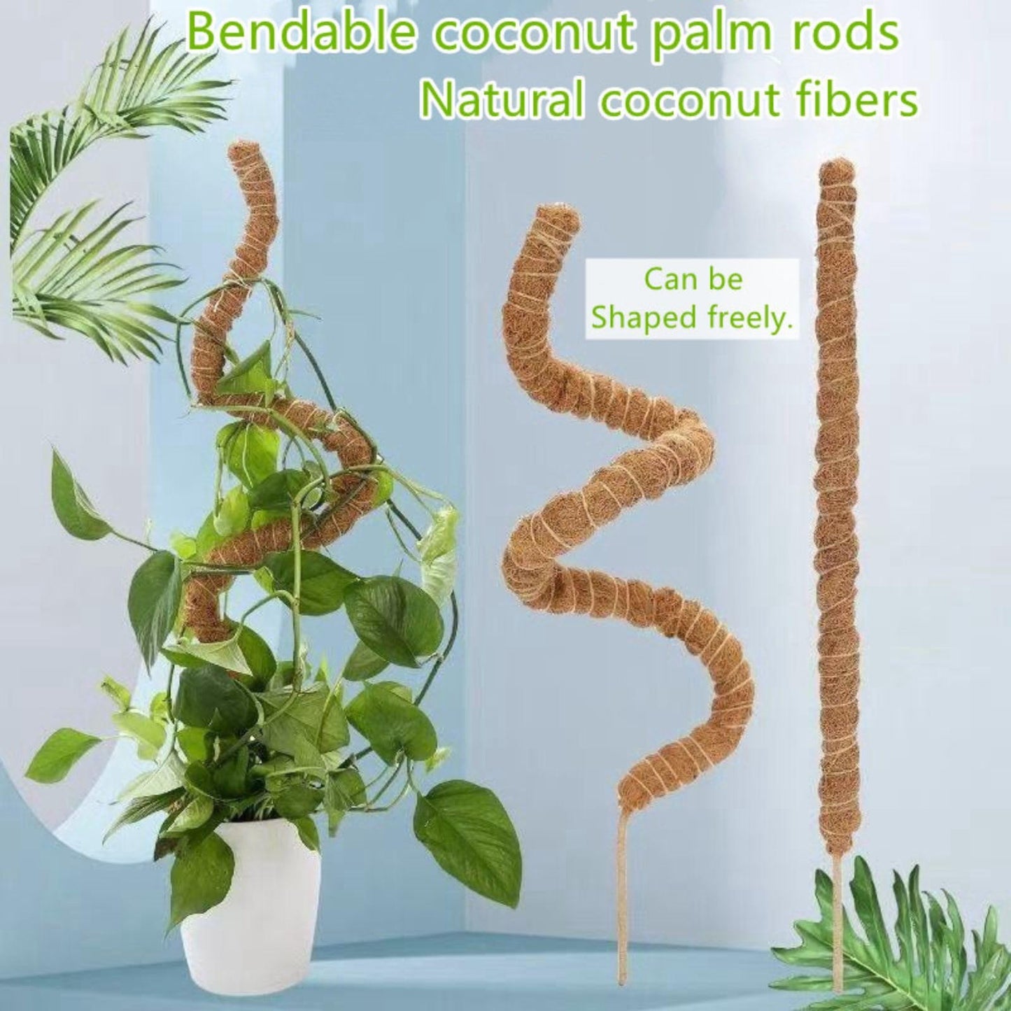 Moss Pole,47 Inch Monstera Plant Support, Upgraded 7mm Aluminum core Moss Poles for Climbing Indoor Plants DIY, Coco Coir Plant Pole Moss Plant Stick Support Stake Kit for Potted Plants Pothos
