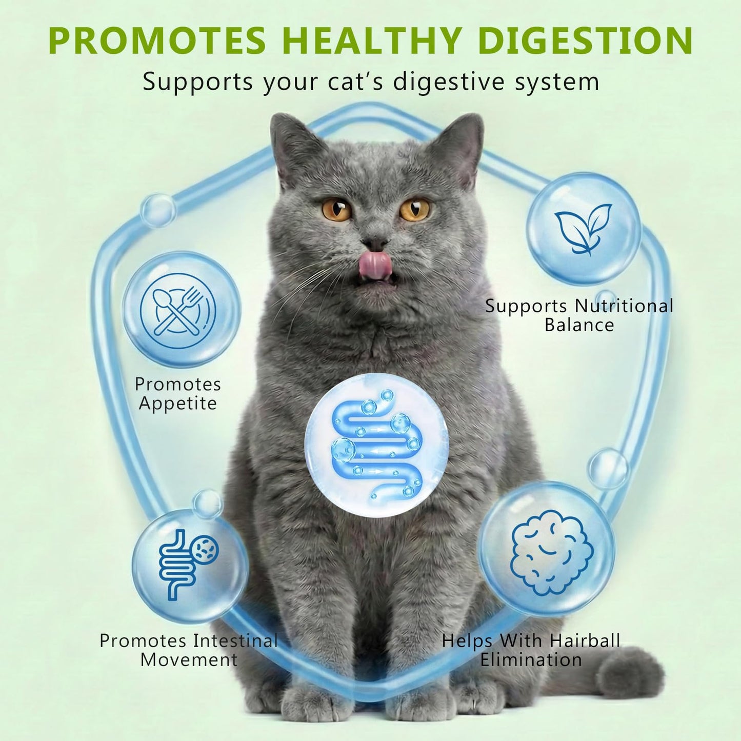 Prettypum Cat Grass Treats for Indoor Cats - Freeze Dried Cat Grass Crunchy Snacks for Hairball Control and Digestive Support - Natural Kitty Grass Supplement - 4.23 oz