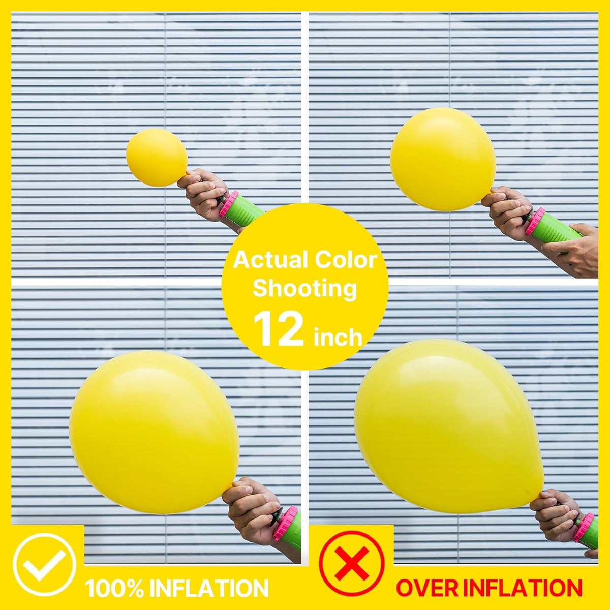 PartyWoo Yellow Balloons - 120-Piece Matte Latex Balloon Arch Kit | Various Sizes for Celebrations