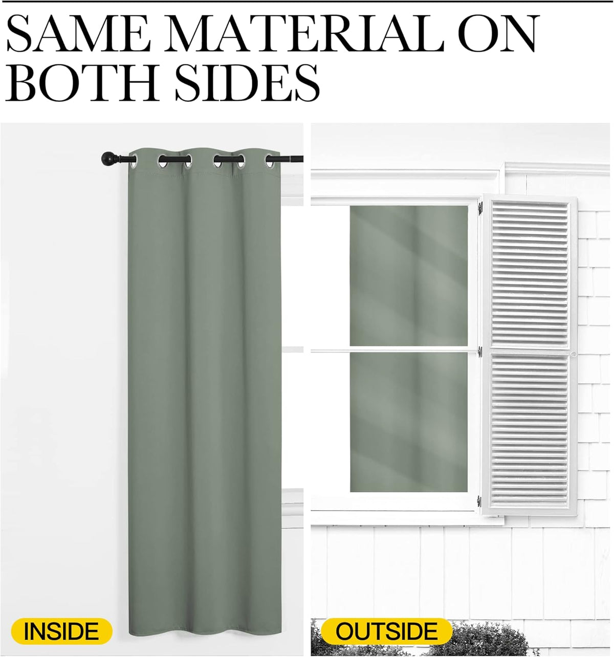 NICETOWN Blackout Curtains - Thermal Insulated Grommet Drapes for Office & Theater | Greyish Green, 84 Inches