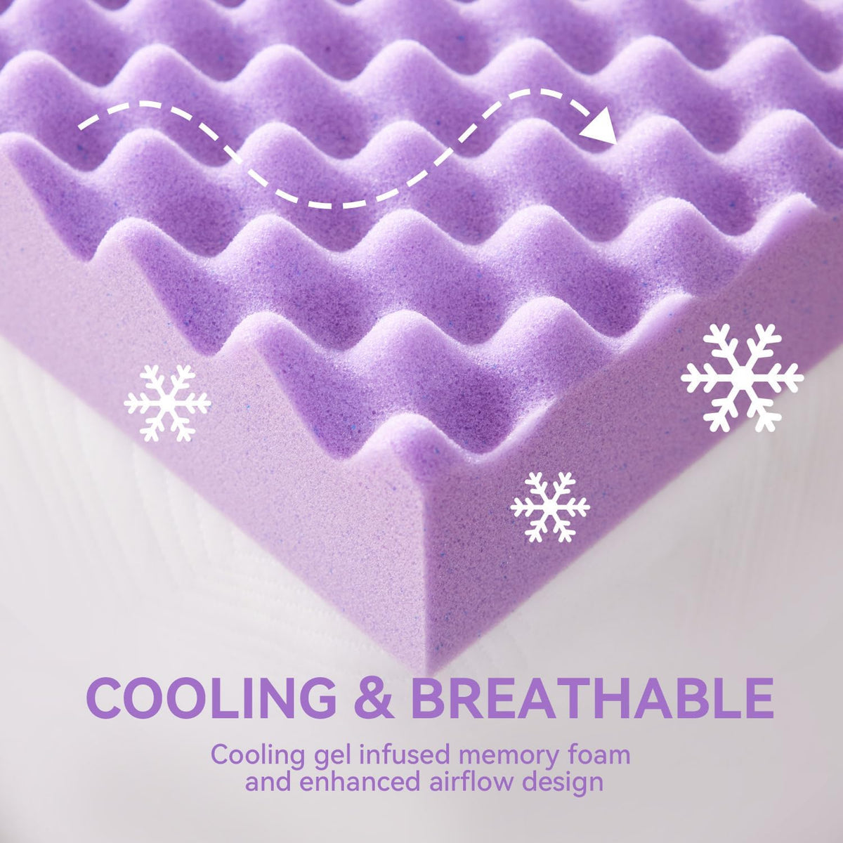SINWEEK 2-Inch Egg Crate Memory Foam Mattress Topper - Twin Size, Soft Pad for Back Pain Relief