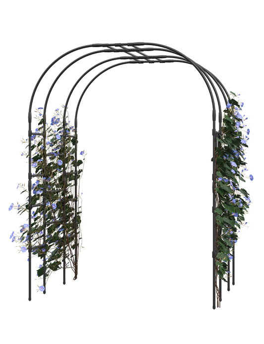 GarveeLife Garden Arch Trellis for Climbing Plants, Metal Arched Arbor with Durable Powder-Coated Finish, Perfect for Weddings, Gazebos, and Outdoor Decor, 7.2 ft Tall, for Lawn, Party，Easy Assembly