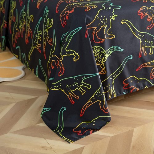 ADASMILE A & S Twin Dinosaur Bedding Set - 100% Microfiber with Pillowcase & Deep Pocket Fitted Sheet