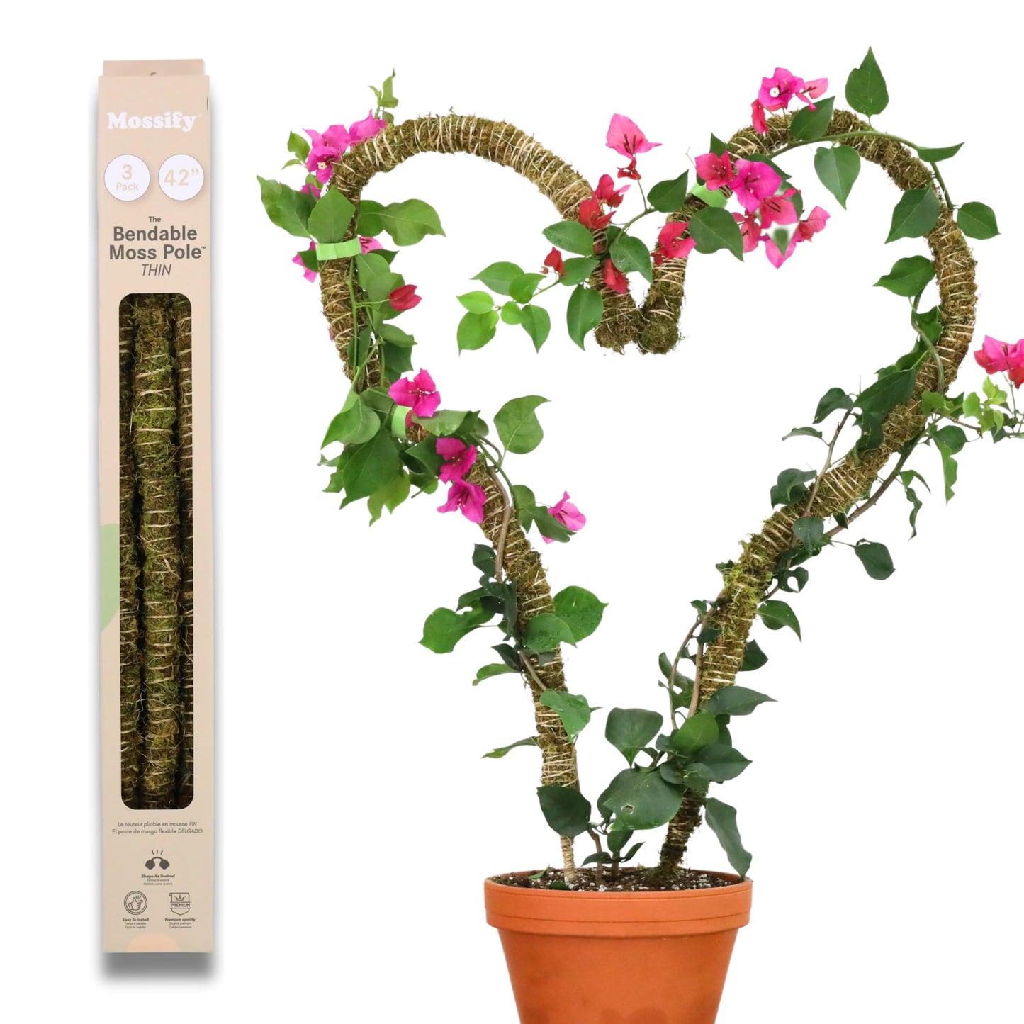 Mossify 42" Bendable Moss Pole Thin 3 Pack (42 Inch)