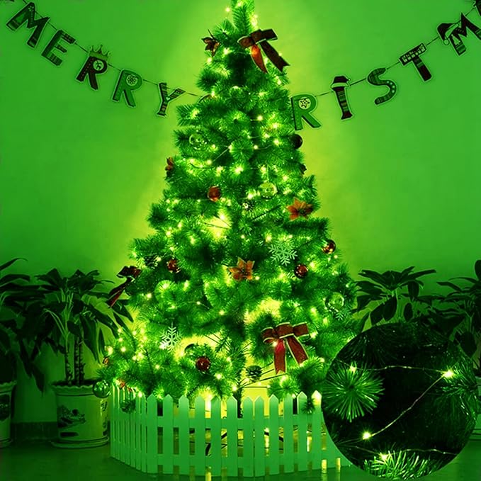 St. Patrick's Day Decor Green Fairy Lights Battery Operated 3 Speed Modes 7Ft 20 LED Mini Christmas Fairy Lights Battery Operated Fairy String Lights Waterproof Twinkle Firefly for Bedroom Tree