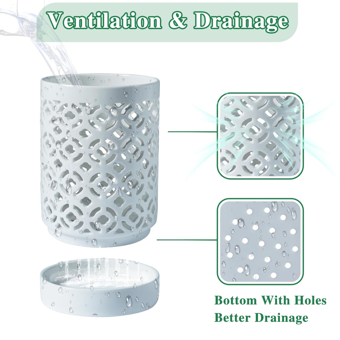 Blumiger Orchid Pot 4 Inch, Orchid Pots with Holes & Saucers for Repotting, Breathable Slotted Orchid Pots Flower Plant Nursery Pot White