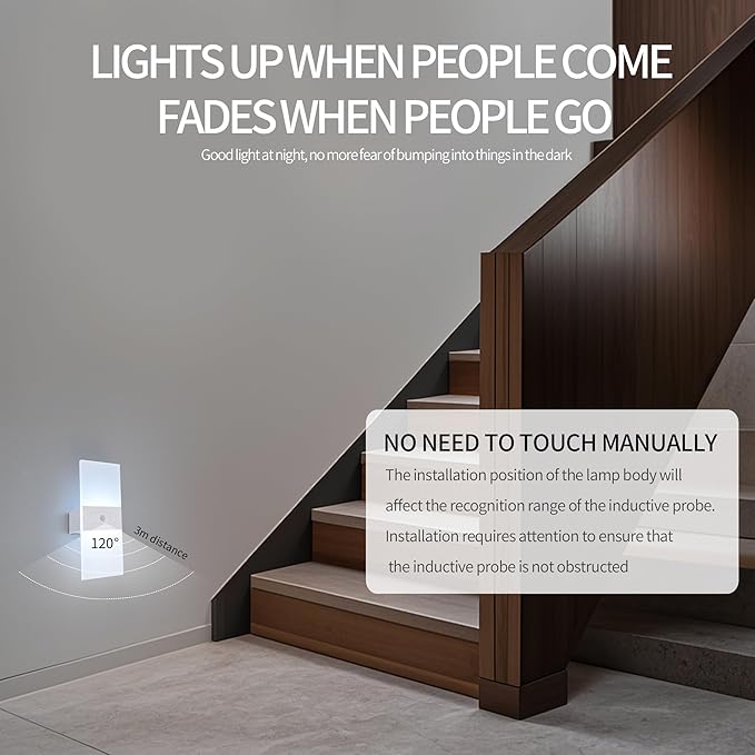 LED Dimmable Wall Sconces 2Pack,2200Mah Battery Operated Motion Sensor Magnetic Modern Wireless Wall Lamp with Button Switch Cold White for Bedroom Living Room Hallway
