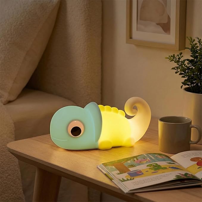 Chameleon Night Light for Kids, Night Light for Boys and Girls, Cute Room Decor Portable Night Lamp, Touch-Controlled Lighting, Silicone