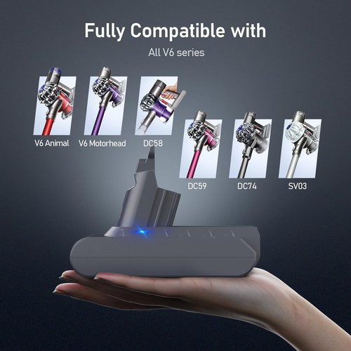 Keenstone V6 Battery Replacement - 8000mAh Li-ion for V6 Animal, Absolute, Motorhead & More