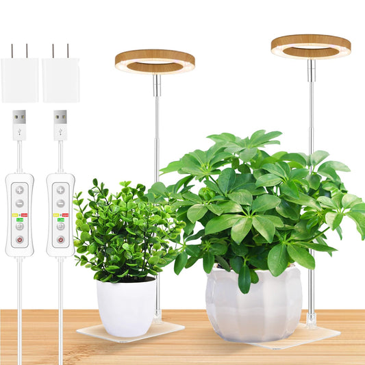 yadoker Plant Grow Light, LED Growing Light Full Spectrum for Indoor Plants,Height Adjustable, Automatic Timer, 5V Low Safe Voltage,Idea for Small Plants