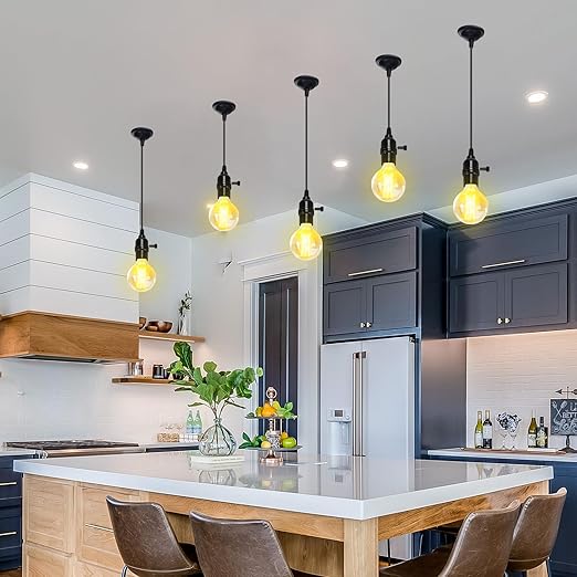 Retisee 20 Pack Hanging Pendant Light Cord Kit Bulk E27 Base 4ft Adjustable Hanging Heavy Duty Industrial Edison Bulb Lamp Swag Light Kit for Kitchen Dining Room Terraces (with Control Knob)