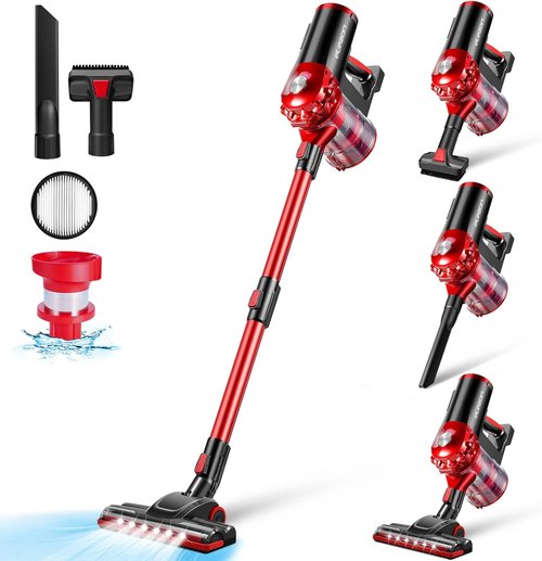 Elezon A200 Cordless Vacuum Cleaner - Powerful Suction, 38 Mins Runtime, HEPA Filter, Lightweight Design