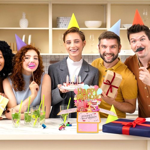 Happy Birthday Pop Up Card - Unique 3D Greeting Card for Men & Women | Perfect Gift for Mom, Dad, Friends