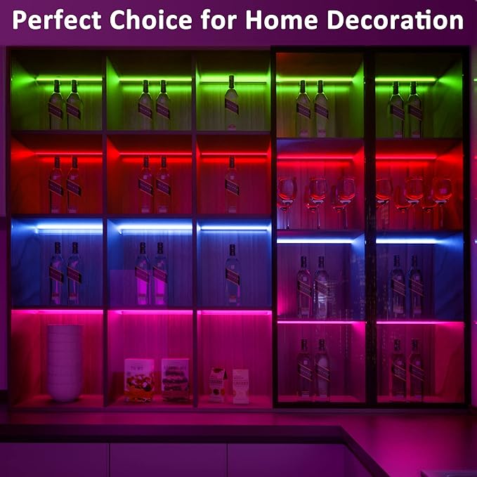 6 Pcs RGB Under Cabinet Lights Kit, Smart App and Remote Control Under Cabinet Lighting, Dimmable Under Counter Lights for Kitchen, Plug in LED Lights Bar for Cabinet, Counter, Workbench, Desk