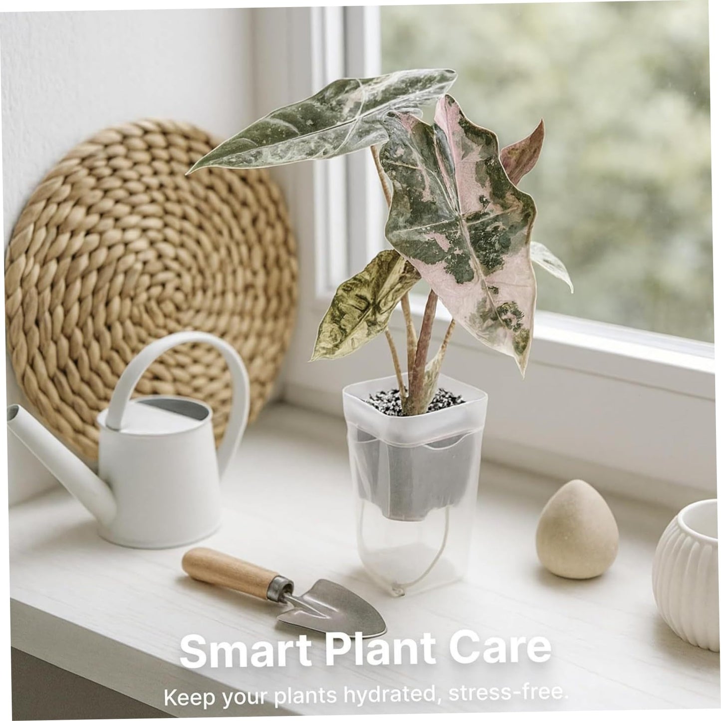 Bemonew Naked Root Planter 10 Pack Clear Self Watering Pots with Water Level Indicator, 2 Inch Pots for Plants, Small Naked Root with Drainage & Wick for Succulents