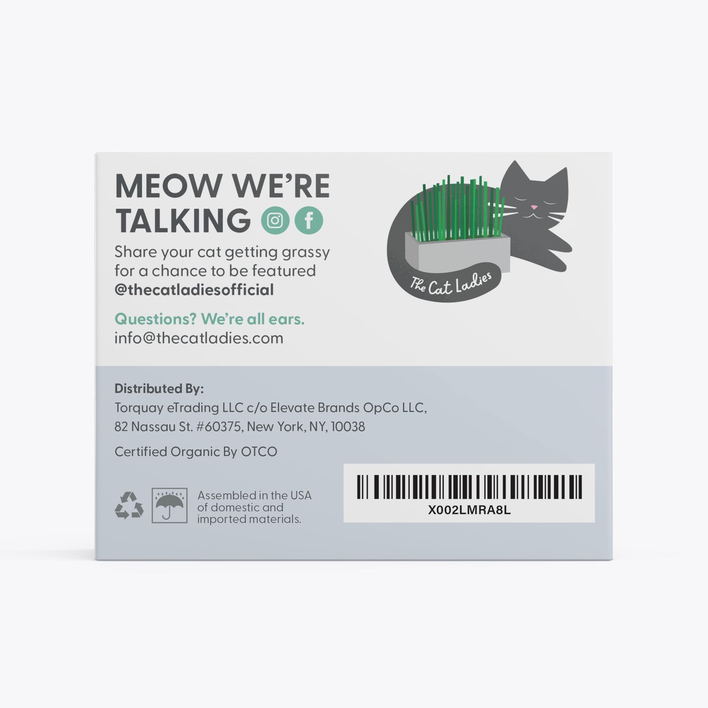 The Cat Ladies Cat Grass Kit with Rustic Wood Planter, Seed and Soil. Easy to Grow for Indoor or Outdoor Cats, Dogs and Other Pets. Prevent Hairballs and Aid Digestion