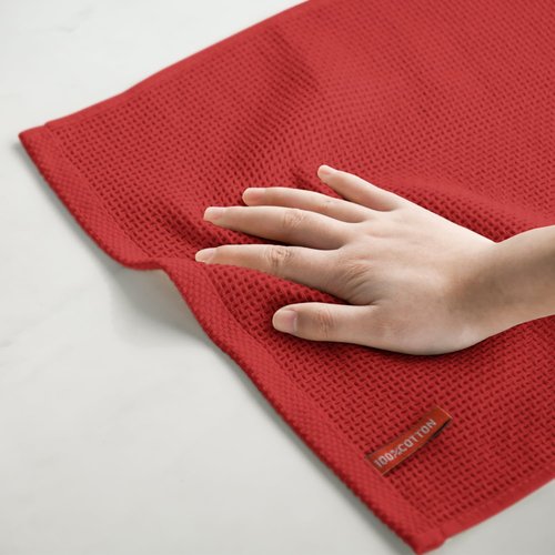 Artoid Mode 100% Cotton Dark Red Kitchen Dish Cloths - Ultra Soft & Absorbent | Set of 6, 12x12 Inch
