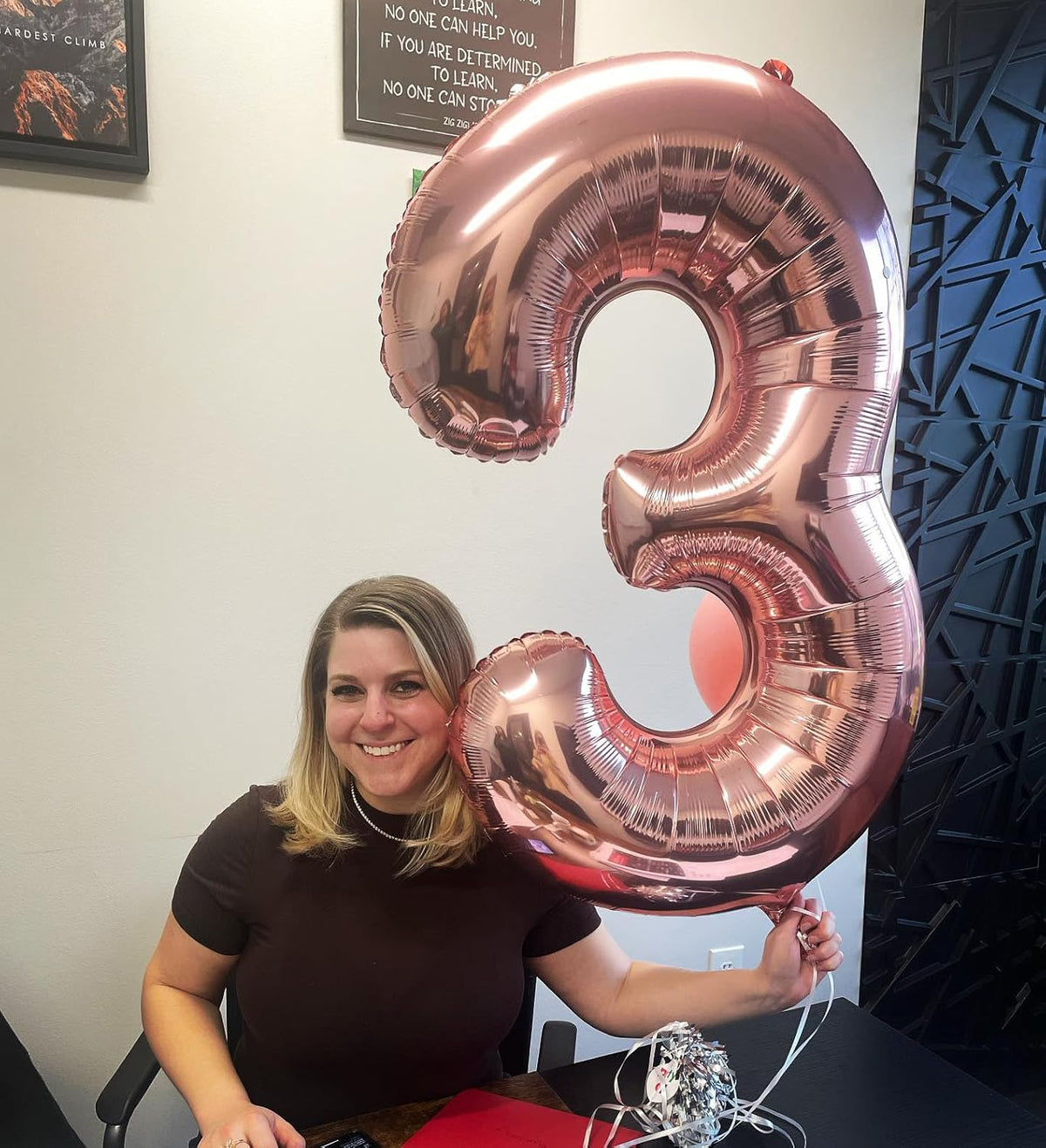 Rose Gold Number 4 Balloon - 40 Inch Giant Foil Balloon for 4th Birthday Party Decorations