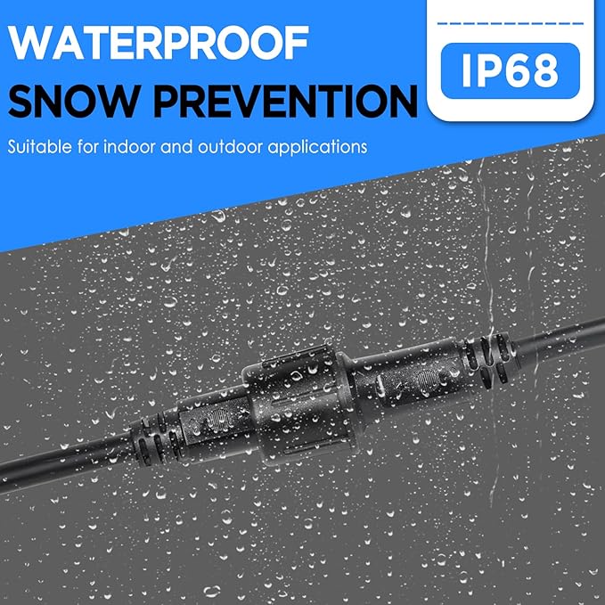 MAD OWL 4-Pin Waterproof LED Wire Connector Kit, 16 AWG 11inch/28cm Male Female Connectors with Tin Plated Joint for Various Waterproof Wires DIY (4 Set Black)