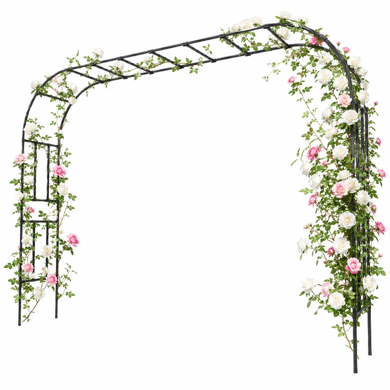 Carotex Garden Arch, 126''x94.5'' Arbor Trellis, Trellis for Climbing Plants Outdoor, Garden Arch Arbor for Flower, Climbing Vine Vegetable, Fruit and Lawn(Black)