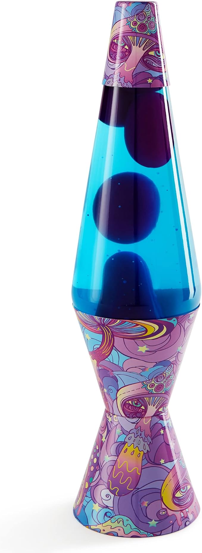 Spencer Gifts Lava® Lamp - 14.5" Magic Mushroom - The Original Motion Lamp - Purple Wax and Blue Liquid with Printed Base Exclusive