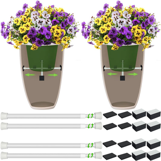 ISYOKE 2 Pack Adjustable Planter Inserts for Large Pots,10-17” Plant Risers for Inside Pots, Pot Fillers for Indoor Outdoor Tall Round Square Taper Planters