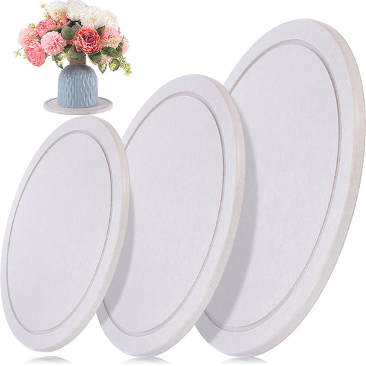Drydiet 3 Pack Diatomaceous Earth Plant Saucer Set 6/8/10 Inch Quick Dry Absorbent Plants Tray Absorbing Plant Tray for Gardening Indoor Outdoor Plants(Gray White)