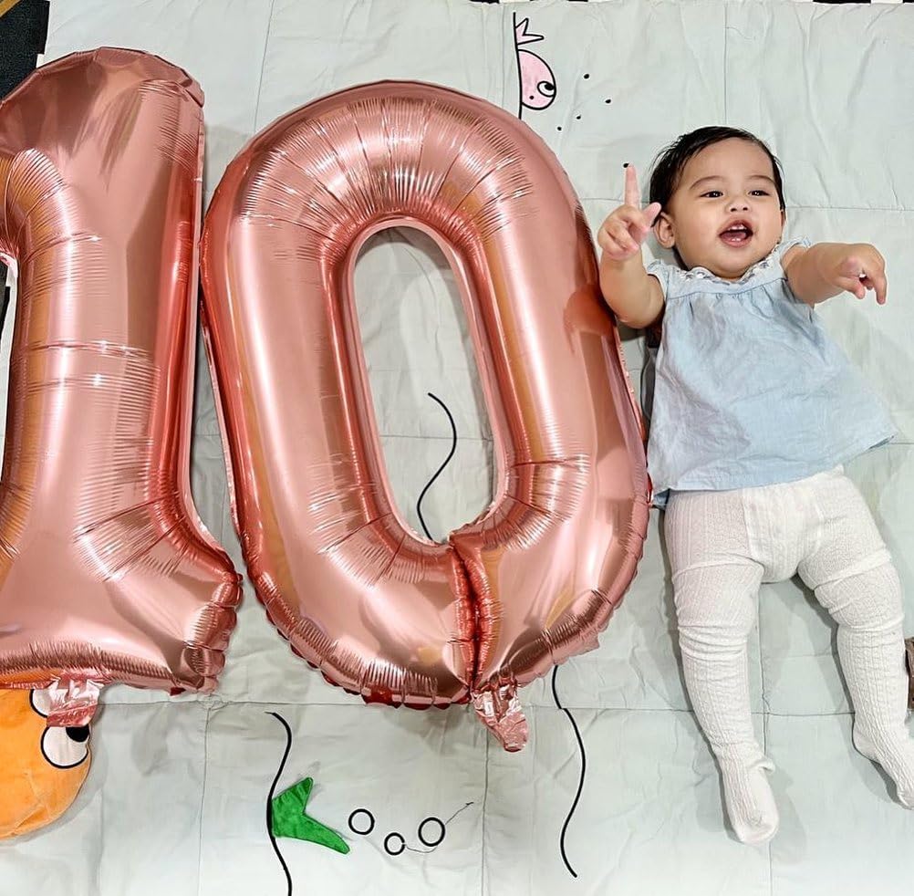 Regine Switzerland Rose Gold Number Balloon - 40 Inch 0 Balloon for Birthday Decorations | Party Supplies